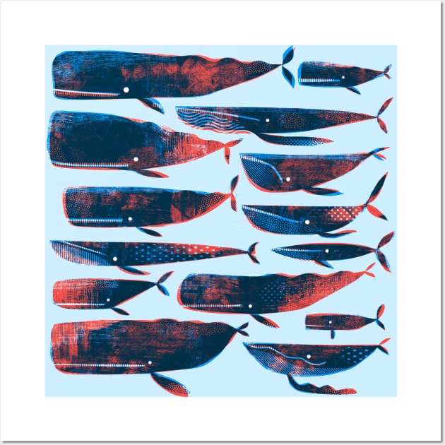 Printed whales Wall Art by Gareth Lucas